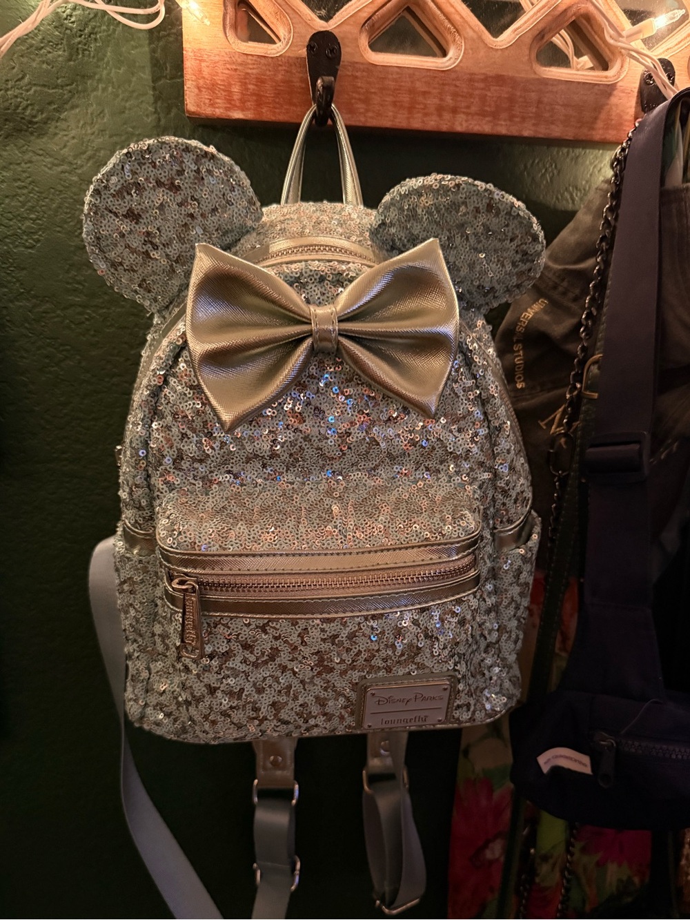 Loungefly Disney Parks Sequin Mouse Ear Mini Backpack - Blue Silver